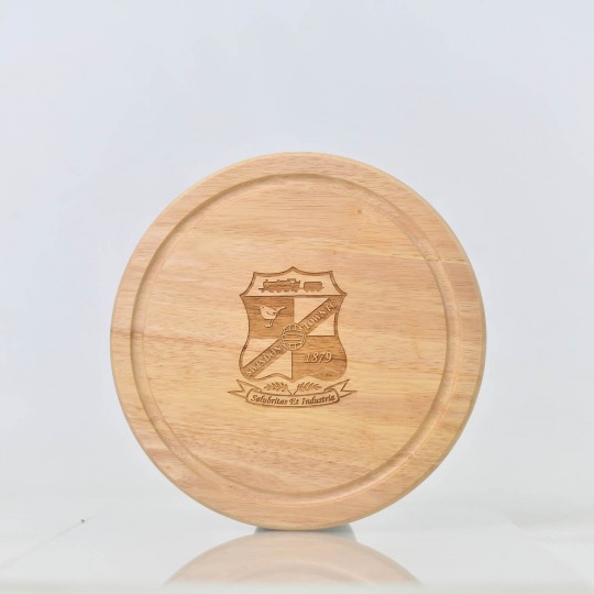 Circular Crest Wooden Cheeseboard