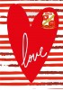 Stripe Love Heart Card