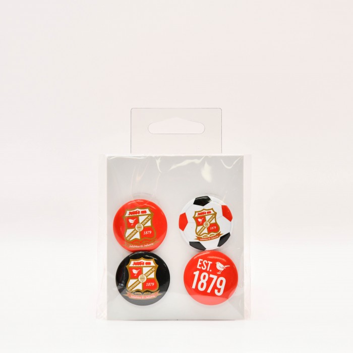 4 Pack Button Badge